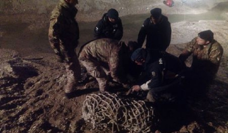 L'ordigno della seconda guerra mondiale ritrovato a Fano (foto Ansa)