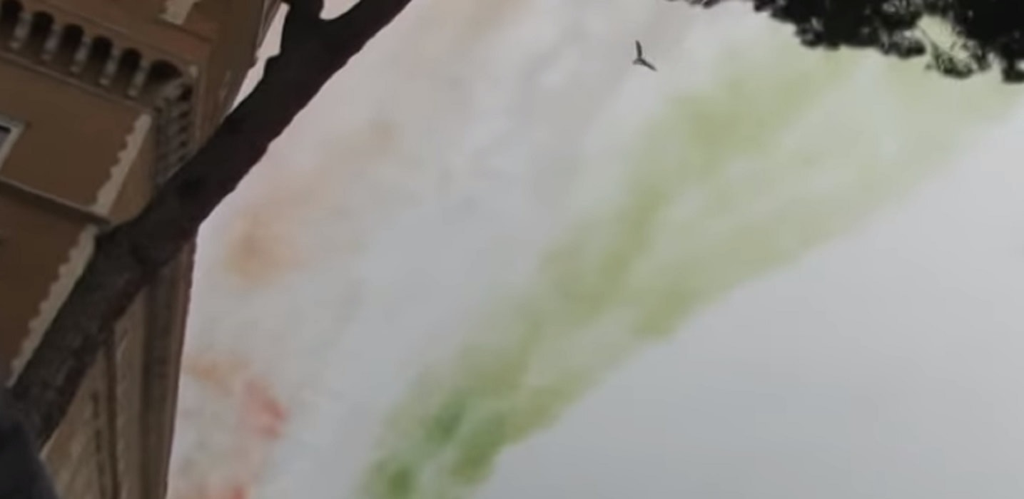 Lo spettacolo delle frecce tricoliri sui cieli di Roma Per Fb