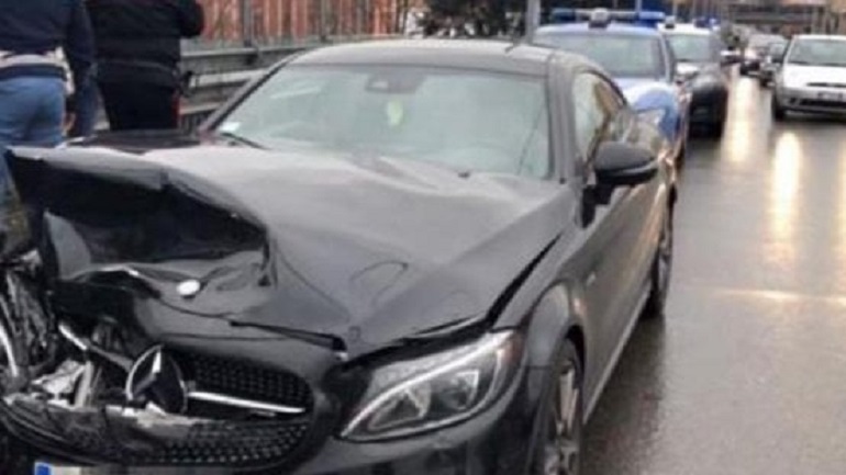 La macchina di Keita dopo l'incidente del 22 febbraio