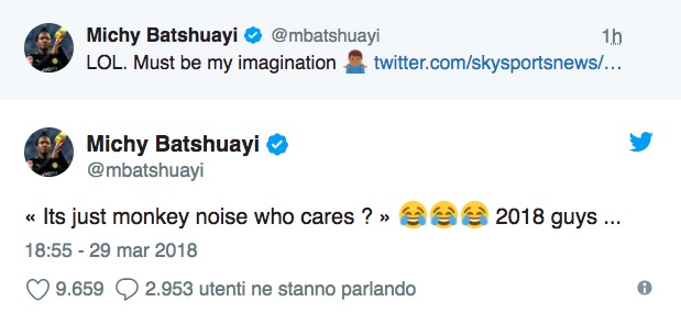 Uefa scagiona Atalanta da accusa razzismo, Michy Batshuayi ironizza su Twitter