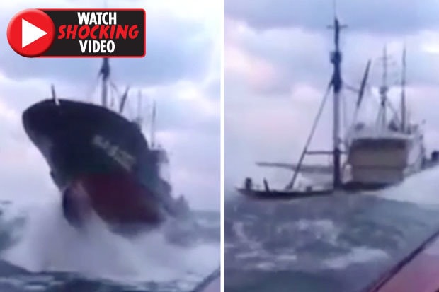 Nave combatte con le onde dell'oceano VIDEO