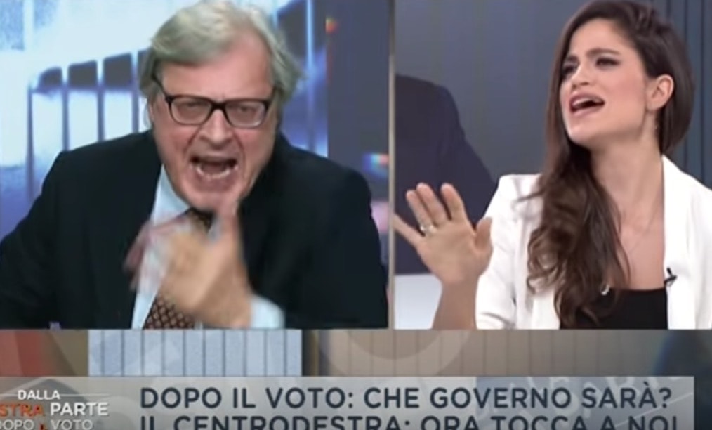 Vittorio Sgarbi insulta Veronica Gentili, che gli risponde