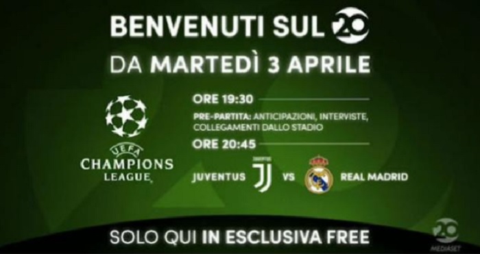 Juventus-Real Madrid in chiaro sul digitale terrestre e in HD su Tivùsat