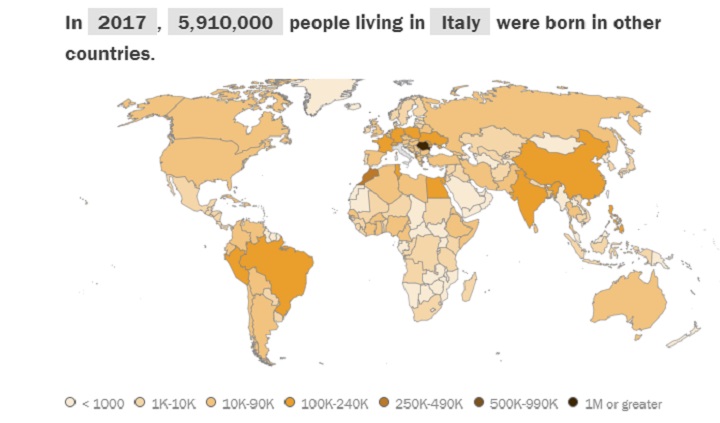Migranti, la mappa del Daily Mail: ecco quanto sono aumentati negli ultimi 30 anni