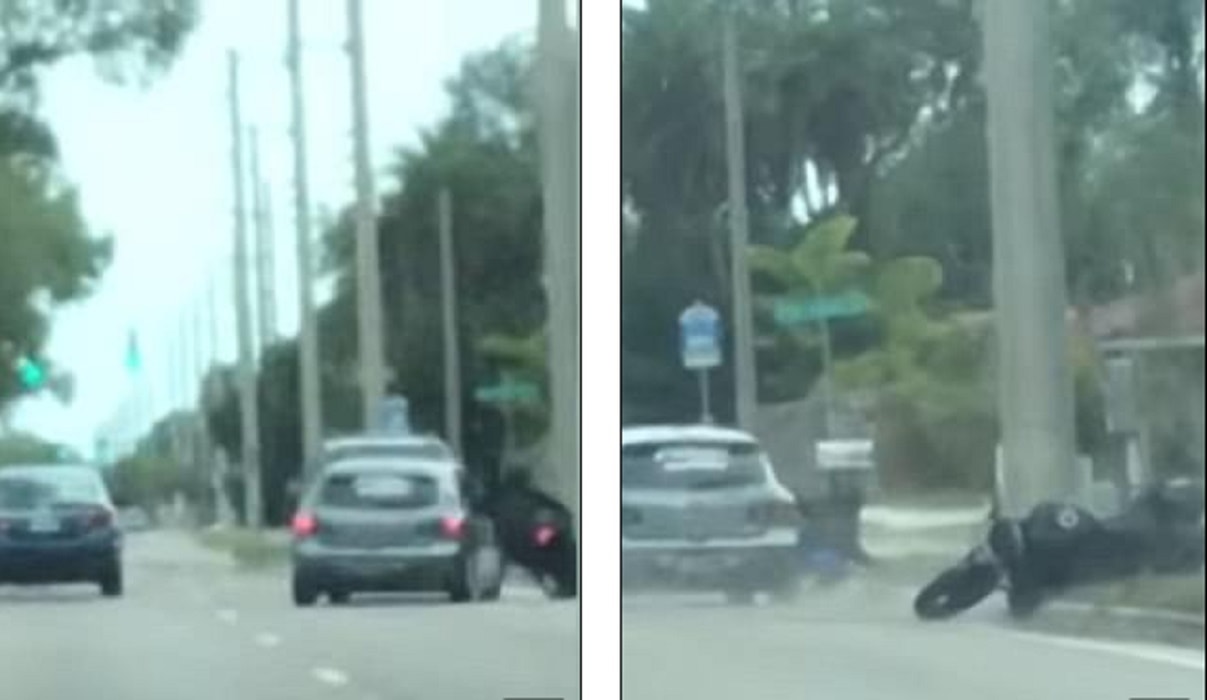 Florida, automobilista sterza e colpisce motociclista
