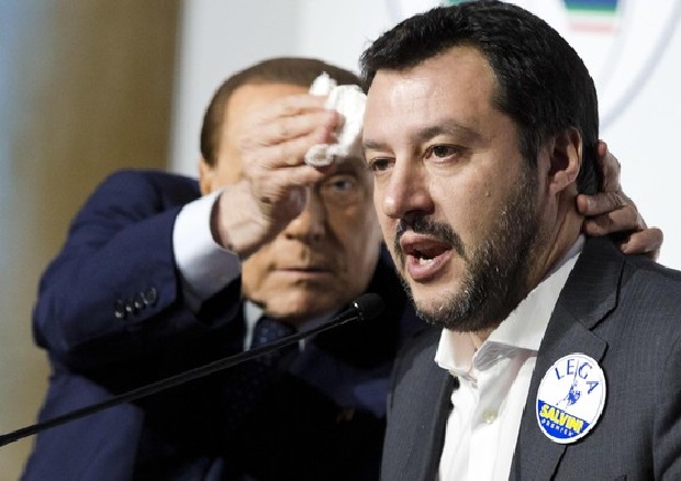 Silvio Berlusconi e Matteo Salvini (foto Ansa)
