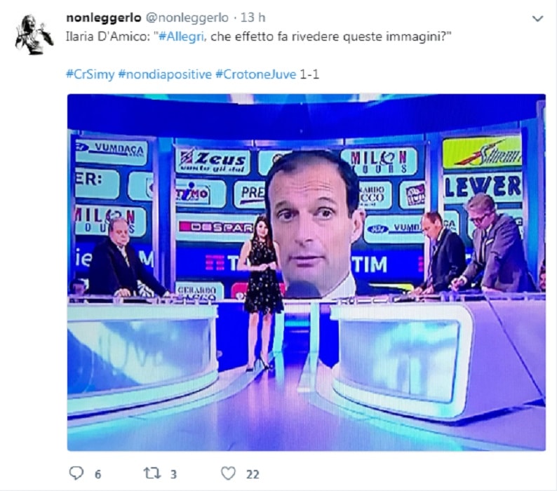 Rovesciata Simy: Ilaria D'Amico stuzzica Allegri, che reagisce così in diretta