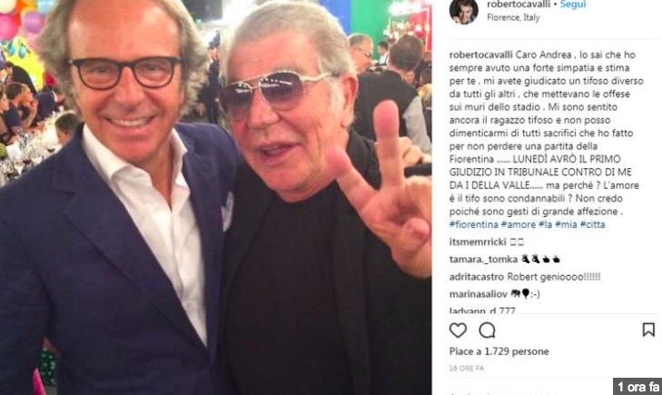 Andrea Della Valle ha fatto causa a Roberto Cavalli, lunedì il primo giudizio. Lo stilista: "Amore e tifo sono condannabili?"