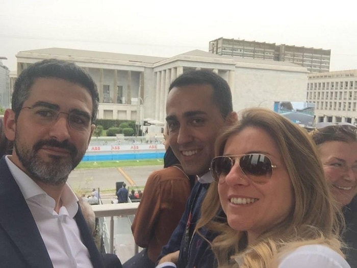 Roma: Luigi Di Maio con la fidanzata Giovanna Melodia e Riccardo Fraccaro alla Formula E FOTO