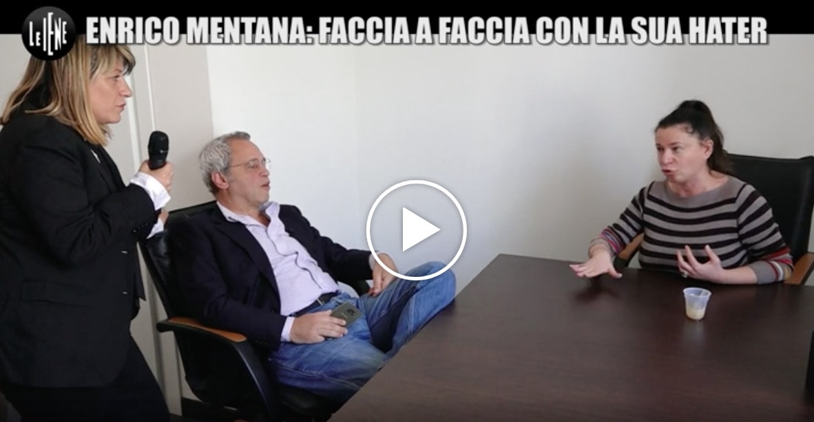 Le Iene, Enrico Mentana incontra la sua hater. Ma finisce malissimo