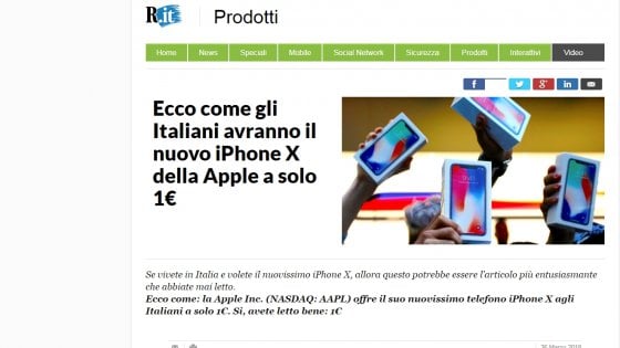 iPhone X a un euro: la frode travestita da notizia