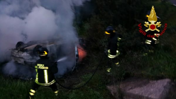 Incidente d'auto senza guidatore a Sarroch (Cagliari)