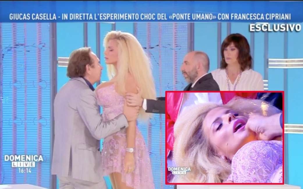Domenica Live, Giucas Casella ipnotizza Francesca Cipriani e... finisce malissimo