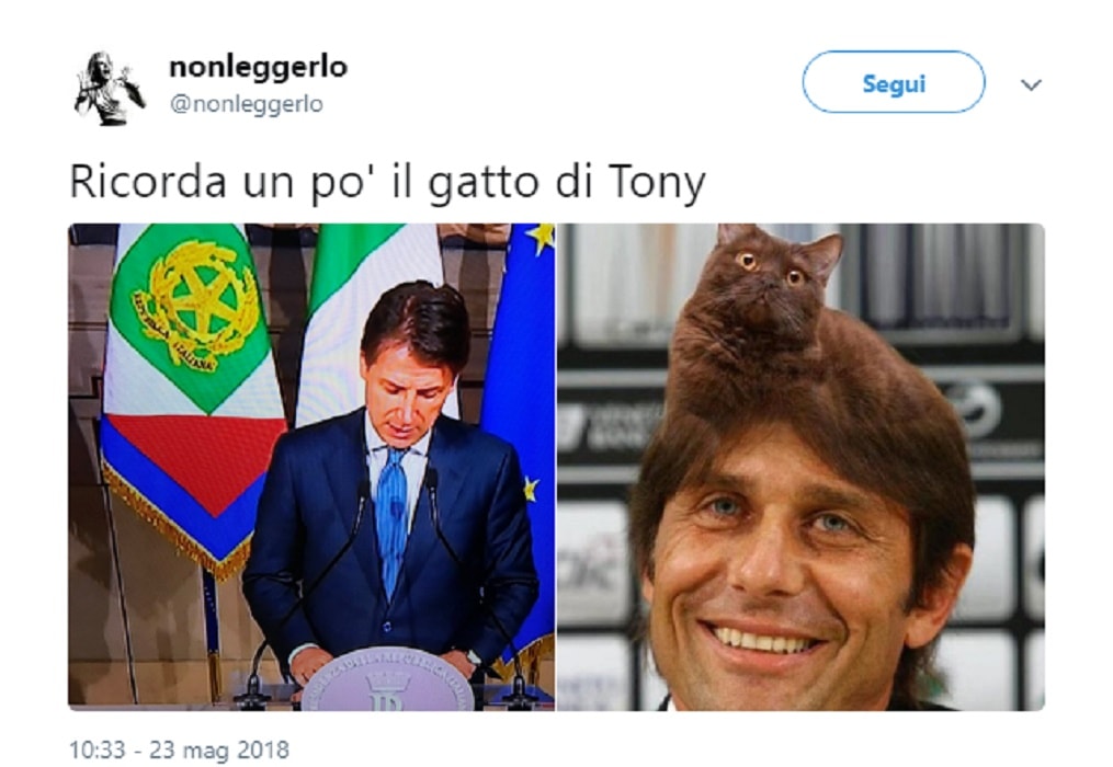 Giuseppe Conte, capelli come Antonio Conte