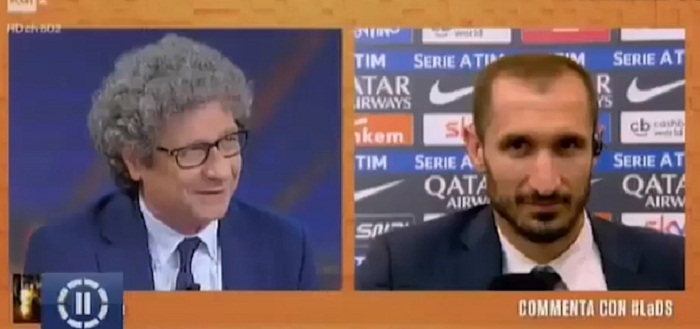 Riccardo Cucchi e Chiellini: "Solo un appunto: gli scudetti sono 34, non 36.