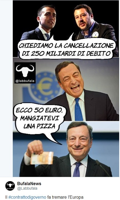 Draghi ironia su cancellazione debito