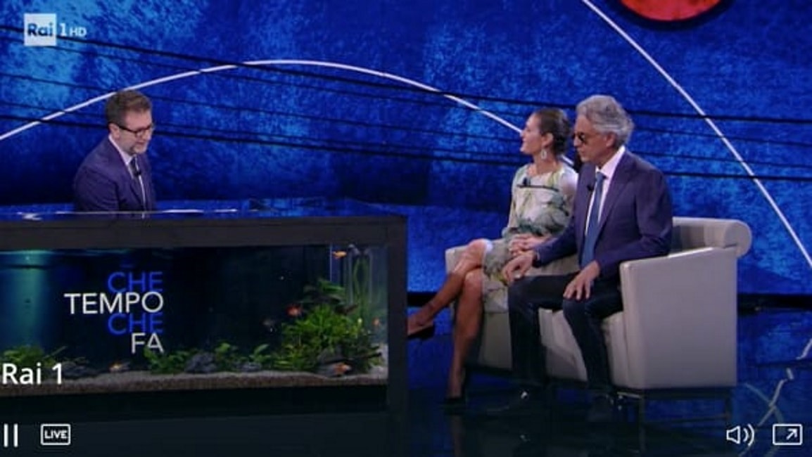 Fabio Fazio e Andrea Bocelli, la gaffe in diretta a Che tempo che fa