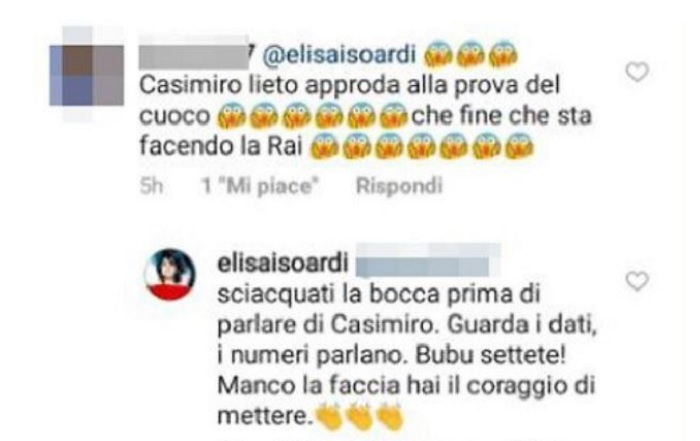 Elisa Isoardi contro un follower: "Sciacquati la bocca prima di parlare"