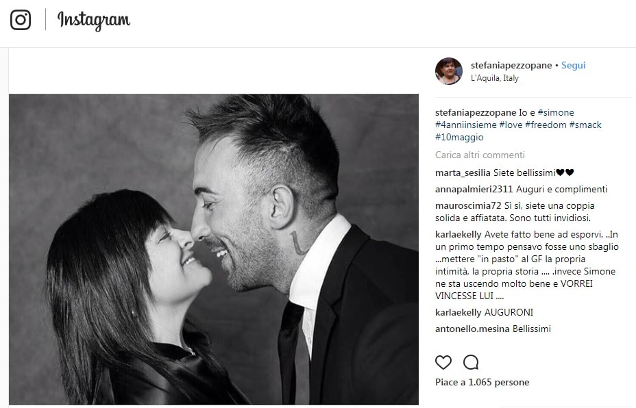 Stefania Pezzopane messaggio amore Simone Coccia