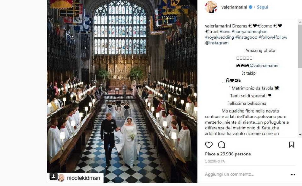 Valeria Marini, gaffe sul royal wedding: "ruba" la foto a Nicole Kidman e si tagga alle nozze 01