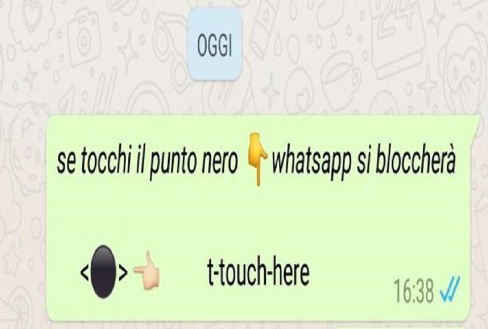 WhatsApp, non toccate il punto nero: così vi bloccano il telefonino