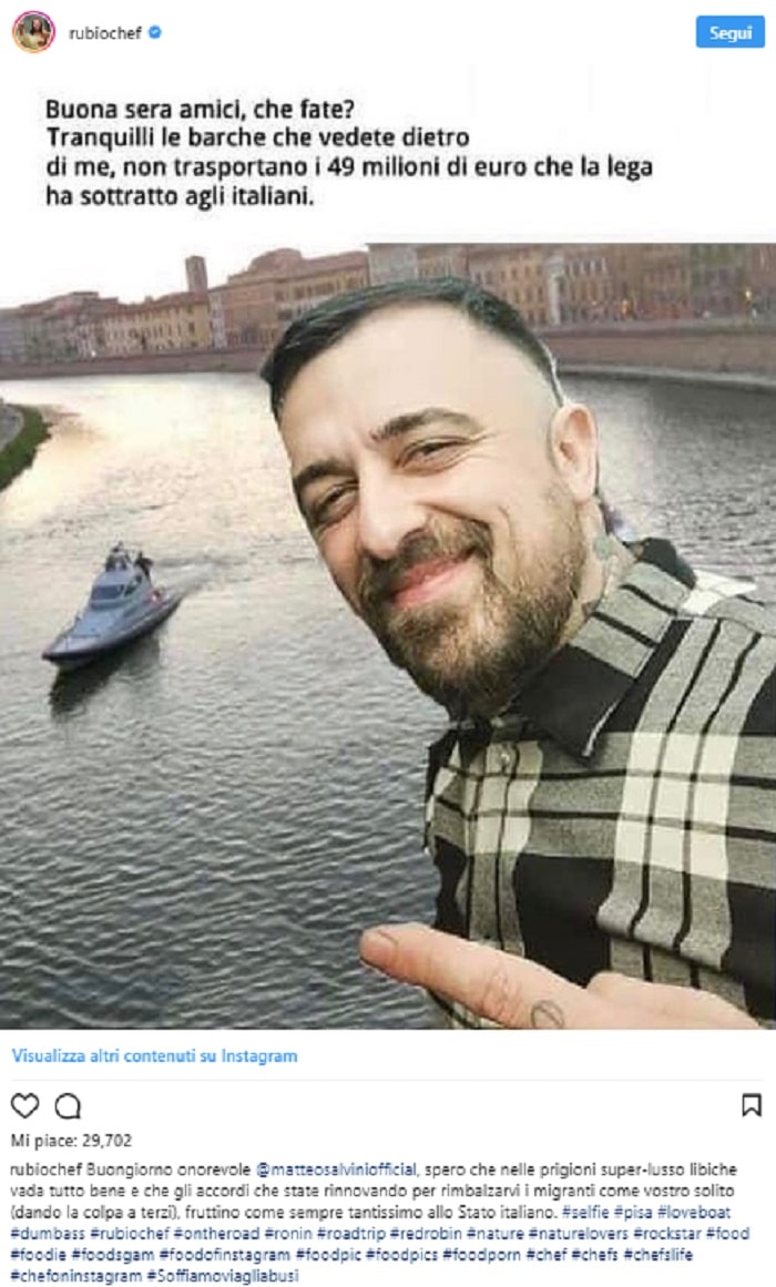 Chef Rubbio contro Salvini