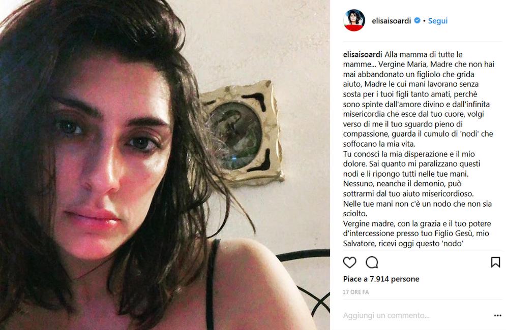 Elisa Isoardi, la preghiera per coppie in crisi? Era per una zia malata