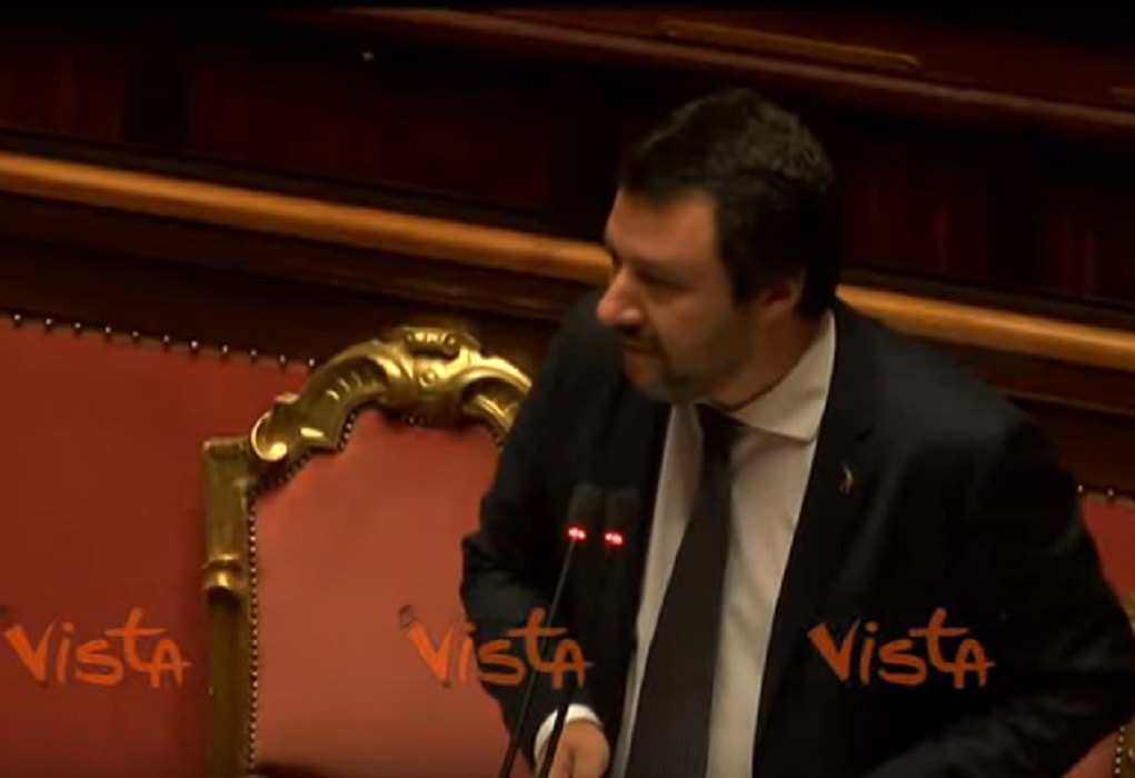 Salvini parla al Senato