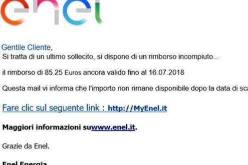 rimborso enel truffa