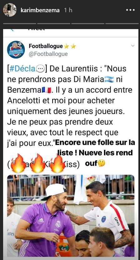 De Laurentiis si scusa con Benzema: "Mi dispiace che Benzema si sia arrabbiato, non volevo mancargli di rispetto"