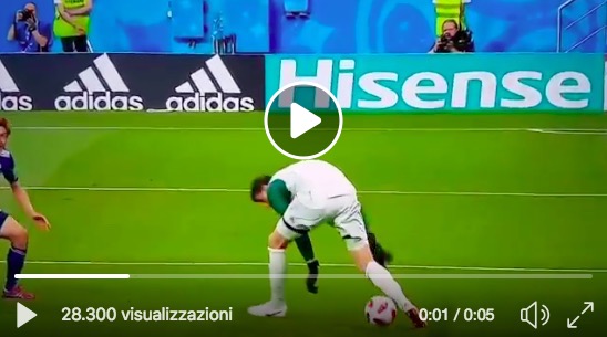 YOUTUBE Courtois video papera in Belgio-Giappone 3-2 (Mondiali 2018)