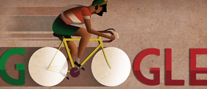Gino Bartali, il doodle di Google per i 104 anni dalla nascita del campione