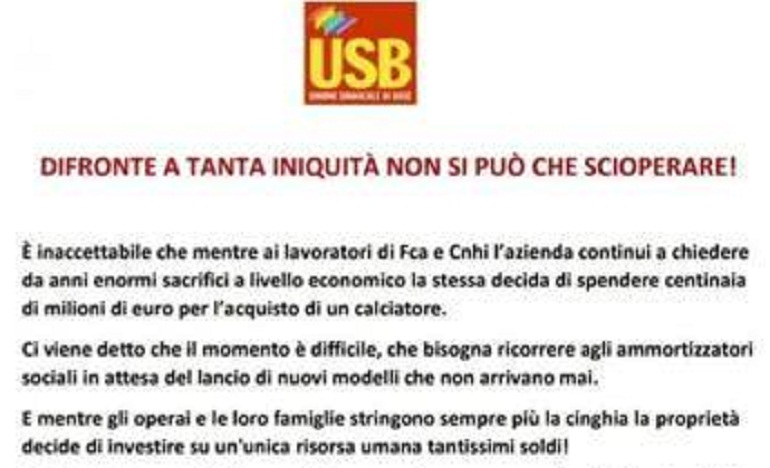 Cristiano Ronaldo, c'è chi ci fa su uno sciopero: i Cobas Dca di Melfi