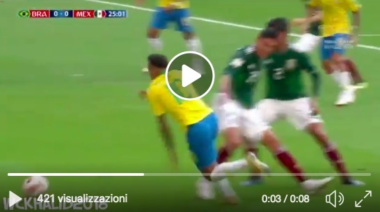 VIDEO Neymar numero incredibile in Brasile-Messico: il dribbling è ubriacante