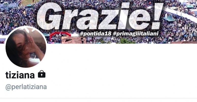 Salvini Perla Tiziana fan blocca Twitter
