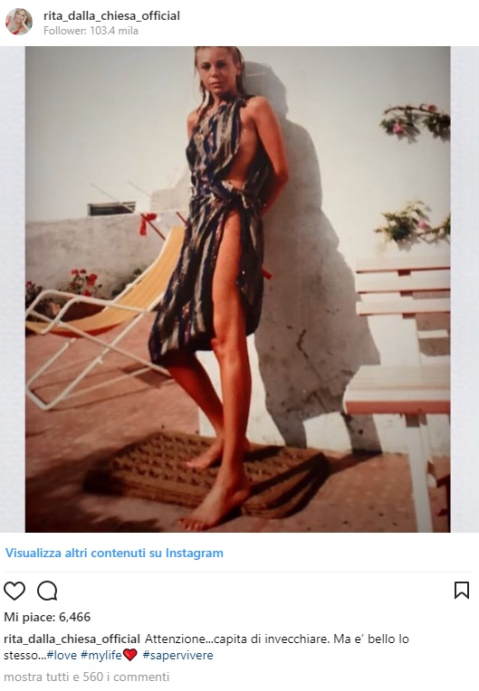 Rita Dalla Chiesa giovane, foto Instagram