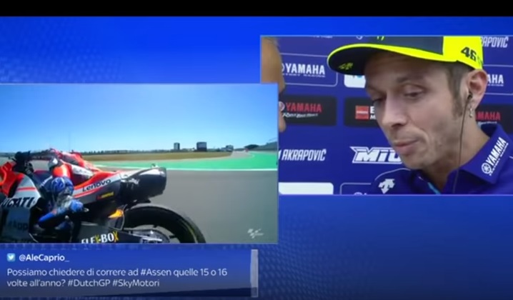 YOUTUBE Valentino Rossi-Dovizioso. Botta e risposta in diretta: "Sorpasso poco intelligente"