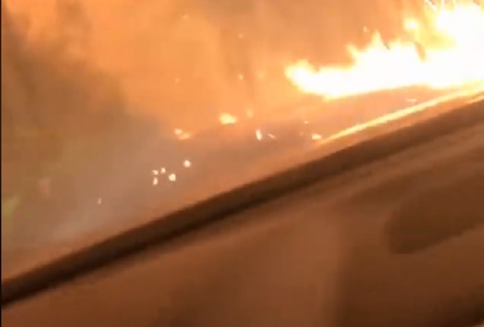 Montana padre e figlio fiamme