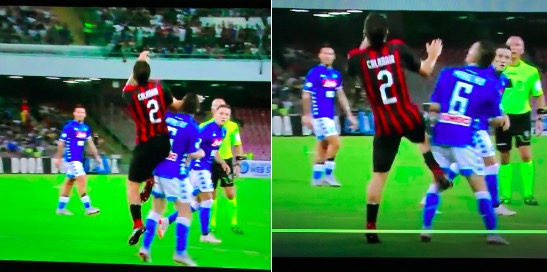 Napoli-Milan, moviola. Calabria su Mario Rui: niente rigore per l'arbitro