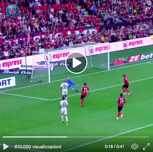 Mbappé come Ronaldinho, video del gol al Guingamp