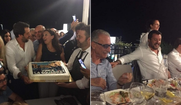 Matteo Salvini a Furci Siculo (Messina): le FOTO della festa la sera del crollo di Genova