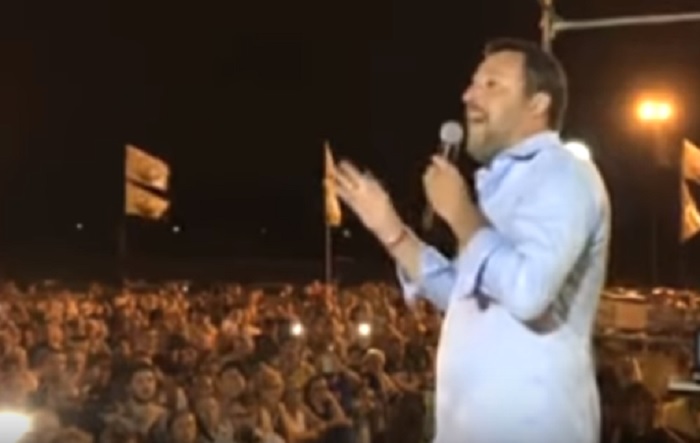 Salvini al comizio di Arcore