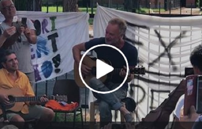 Sting al presidio dei lavoratori Bekaert a Figline Valdarno suona...anche Ligabue VIDEO