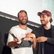 Luca Marinelli e Alessandro Borghi al Porto Turistico di Ostia col cast di "Non essere Cattivo"03