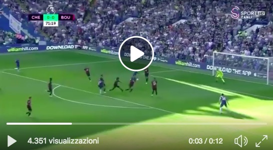 Chelsea-Bornemouth 2-0 highlights, Sarri primo a punteggio pieno