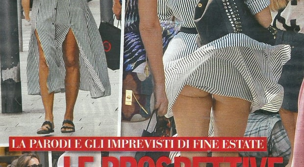 Benedetta Parodi mostra il lato B in pubblico: colpa del vento3