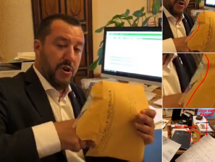 Salvini sceneggiata: apre la lettera della Procura in diretta, ma era già aperta