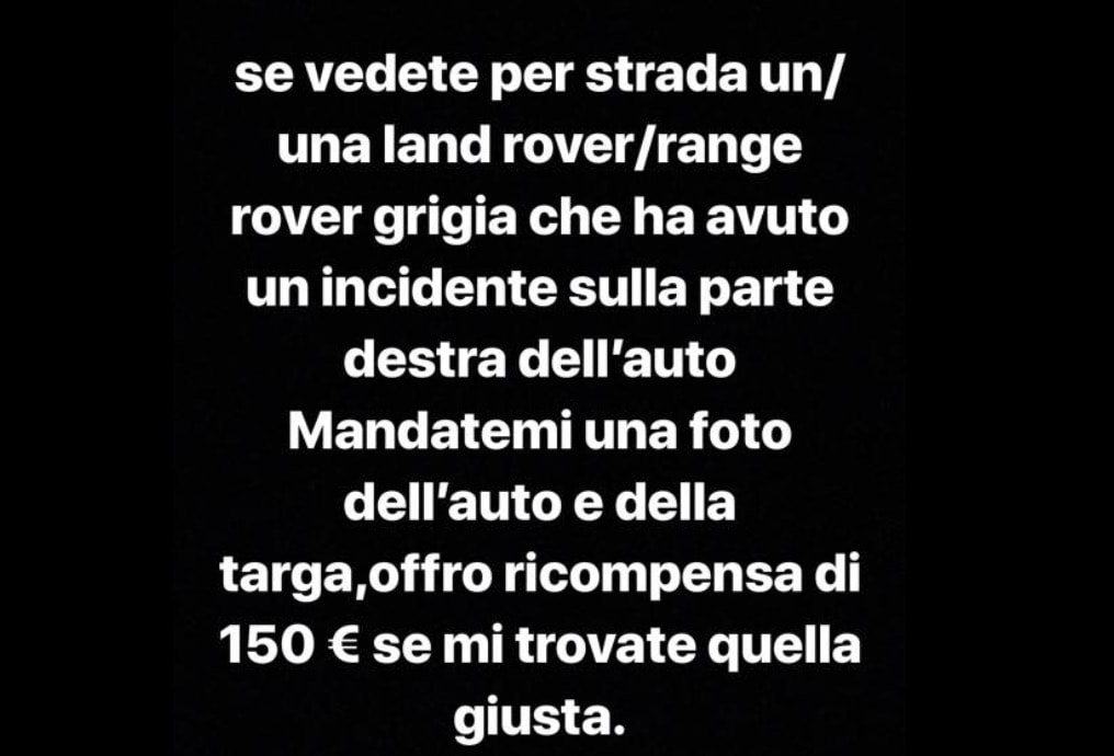 Mestre, Patrick Suvio travolto da un suv mette una taglia su Facebook: "150 euro a chi lo trova"