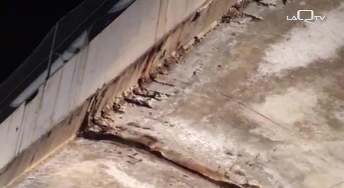 L’Aquila, pezzi di calcestruzzo si staccano dal viadotto3