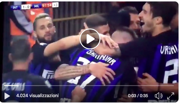 Icardi decide il derby, uscita a farfalle di Donnarumma (VIDEO)